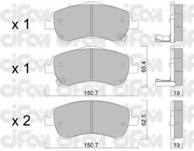 8227950 CIFAM Комплект тормозных колодок, дисковый тормоз