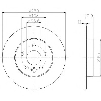 8DD355119501 HELLA PAGID Тормозной диск