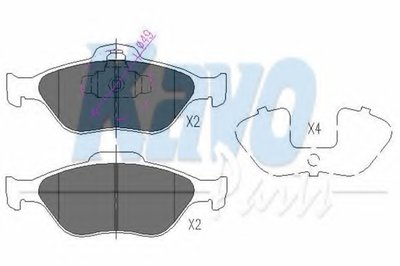 Комплект тормозных колодок, дисковый тормоз KAVO PARTS купить