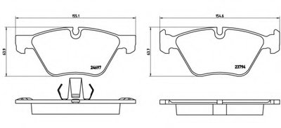 P06060 BREMBO Комплект тормозных колодок, дисковый тормоз