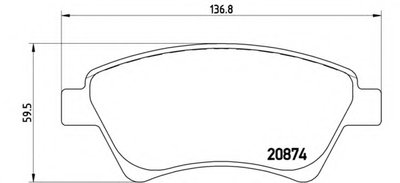 P68034 BREMBO Комплект тормозных колодок, дисковый тормоз