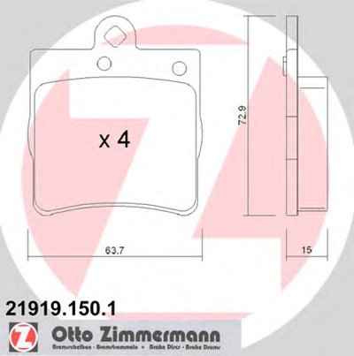 219191501 ZIMMERMANN Комплект тормозных колодок, дисковый тормоз