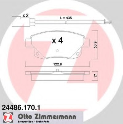 244861701 ZIMMERMANN Комплект тормозных колодок, дисковый тормоз