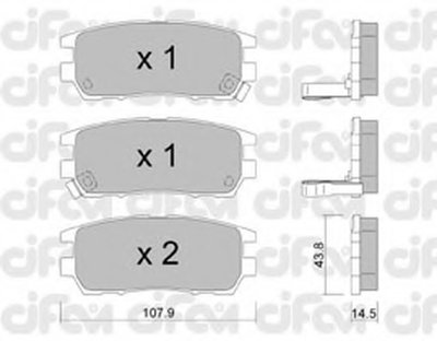 8221510 CIFAM Комплект тормозных колодок, дисковый тормоз