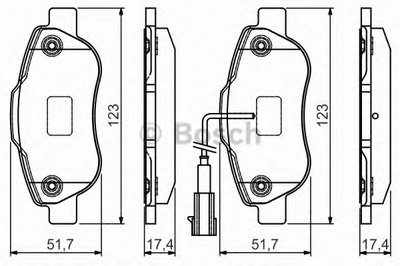 0986495097 BOSCH Комплект тормозных колодок, дисковый тормоз