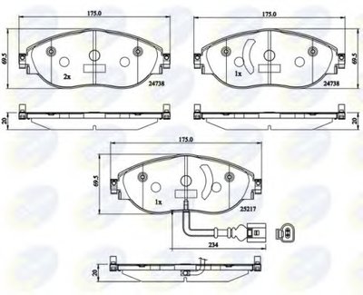 CBP12201 COMLINE Комплект тормозных колодок, дисковый тормоз