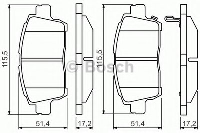 0986495242 BOSCH Комплект тормозных колодок, дисковый тормоз