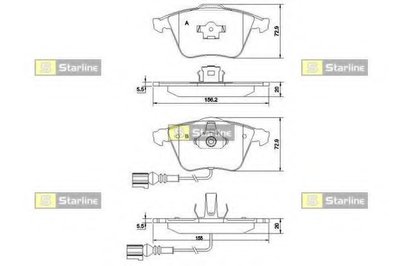 BDS837P STARLINE Комплект тормозных колодок, дисковый тормоз