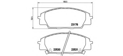 P28032 BREMBO Комплект тормозных колодок, дисковый тормоз