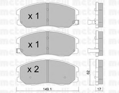 2207780 METELLI Комплект тормозных колодок, дисковый тормоз