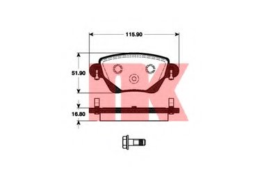 222554 NK Комплект тормозных колодок, дисковый тормоз