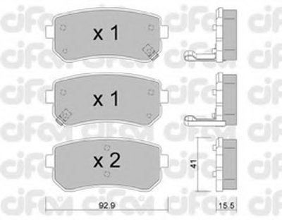 8227250 CIFAM Комплект тормозных колодок, дисковый тормоз