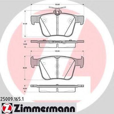 250091651 ZIMMERMANN Комплект тормозных колодок, дисковый тормоз