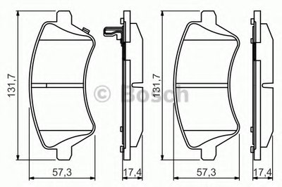 0986495243 BOSCH Комплект тормозных колодок, дисковый тормоз