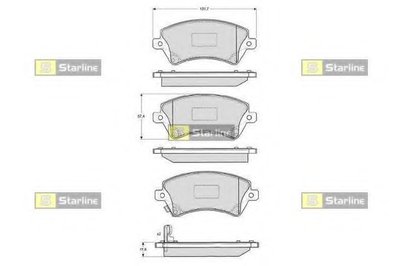 BDS838P STARLINE Комплект тормозных колодок, дисковый тормоз