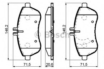 0986494161 BOSCH Комплект тормозных колодок, дисковый тормоз