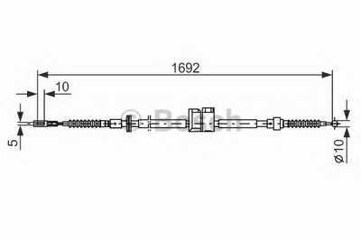 1987477813 BOSCH Трос, стояночная тормозная система