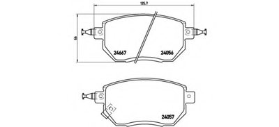 P56051 BREMBO Комплект тормозных колодок, дисковый тормоз