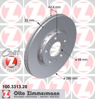 100331320 ZIMMERMANN Тормозной диск