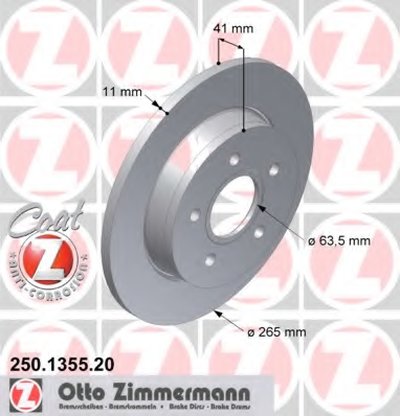 250135520 ZIMMERMANN Тормозной диск