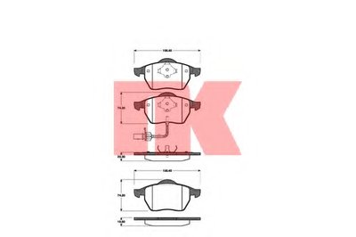 222555 NK Комплект тормозных колодок, дисковый тормоз