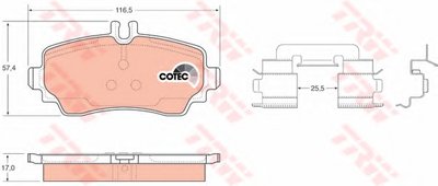 GDB1293 TRW Комплект тормозных колодок, дисковый тормоз