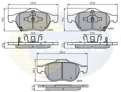 CBP31249 COMLINE Комплект тормозных колодок, дисковый тормоз