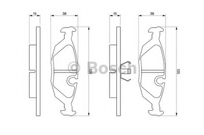 0986460996 BOSCH Комплект тормозных колодок, дисковый тормоз