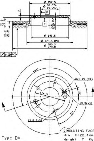 09957410 BREMBO Тормозной диск