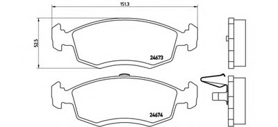 P68039 BREMBO Комплект тормозных колодок, дисковый тормоз