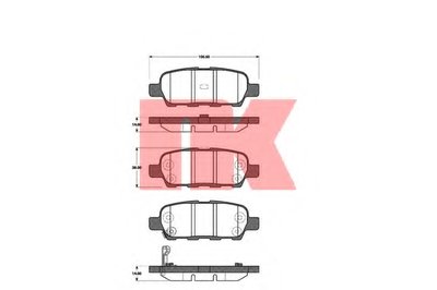 222257 NK Комплект тормозных колодок, дисковый тормоз