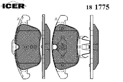 181775 ICER Комплект тормозных колодок, дисковый тормоз