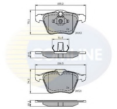 CBP01608 COMLINE Комплект тормозных колодок, дисковый тормоз