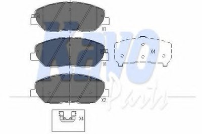 KBP3023 KAVO PARTS Комплект тормозных колодок, дисковый тормоз