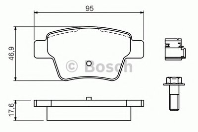 0986494605 BOSCH Комплект тормозных колодок, дисковый тормоз