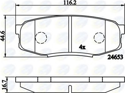 CBP02124 COMLINE Комплект тормозных колодок, дисковый тормоз