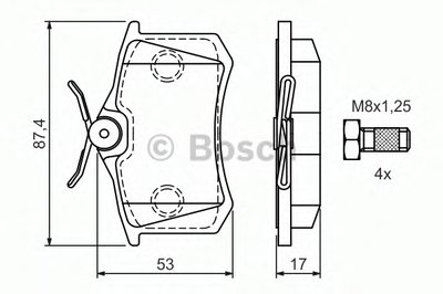 Комплект тормозных колодок, дисковый тормоз BOSCH купить