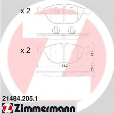 Комплект тормозных колодок, дисковый тормоз ZIMMERMANN купить