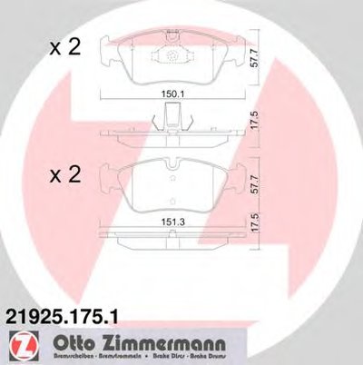 219251751 ZIMMERMANN Комплект тормозных колодок, дисковый тормоз