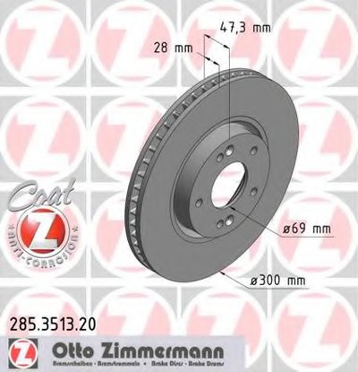 285351320 ZIMMERMANN Тормозной диск