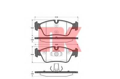 221525 NK Комплект тормозных колодок, дисковый тормоз
