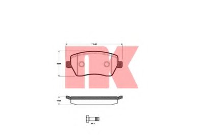 222258 NK Комплект тормозных колодок, дисковый тормоз