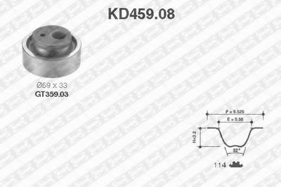 KD45908 SNR Комплект ремня ГРМ