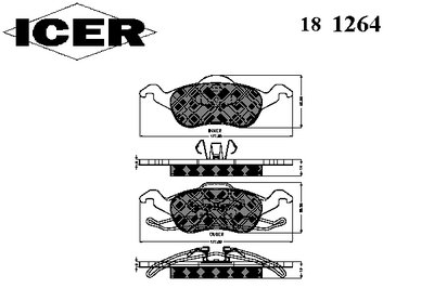 181264 ICER Комплект тормозных колодок, дисковый тормоз