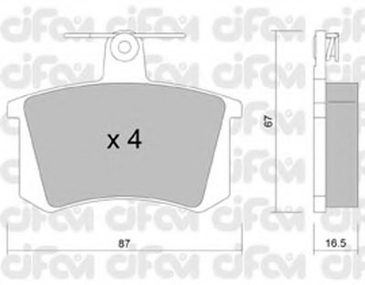 8220480 CIFAM Комплект тормозных колодок, дисковый тормоз