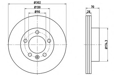 8DD355117121 HELLA PAGID Тормозной диск