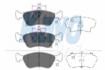 KBP9006 KAVO PARTS Комплект тормозных колодок, дисковый тормоз