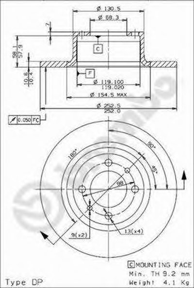 08255924 BREMBO Тормозной диск