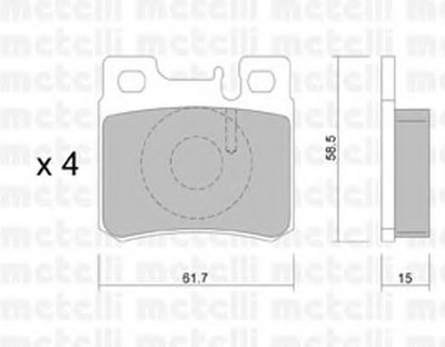 2202030 METELLI Комплект тормозных колодок, дисковый тормоз