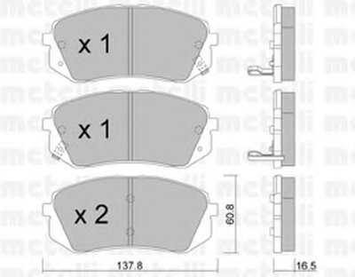 2207830 METELLI Комплект тормозных колодок, дисковый тормоз